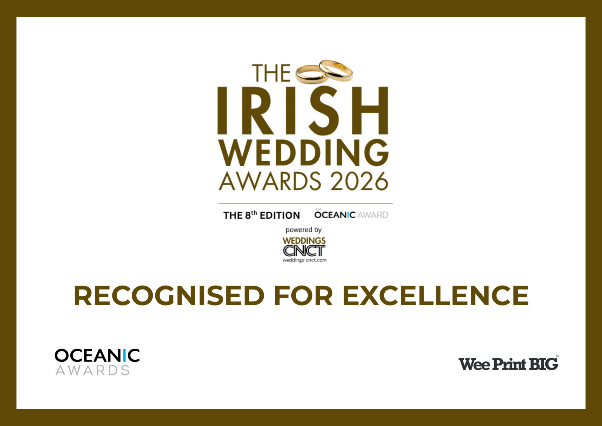 The Irish Wedding Awards 2026 — Recognised for Excellence