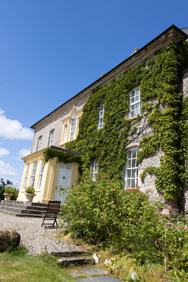 The porch and climbing ivy on the front of Dunmore House